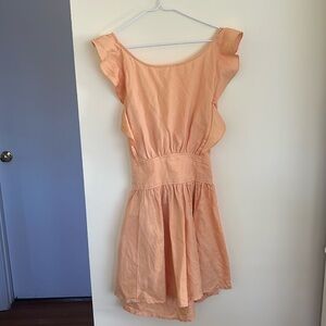 yellow/orange tie-back free people dress, size small